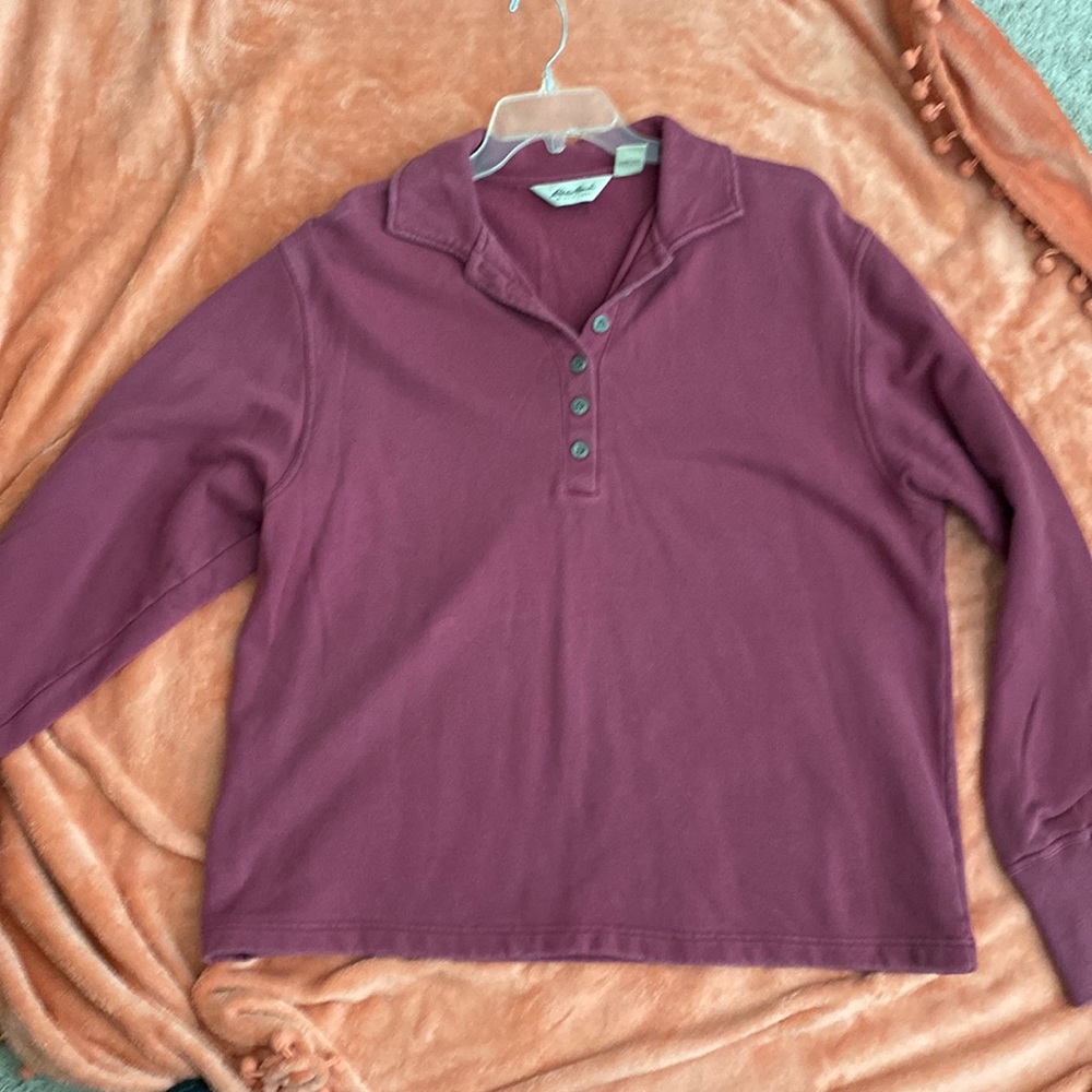 Eddie Bauer Dusty Rose French Terry top Size M/M